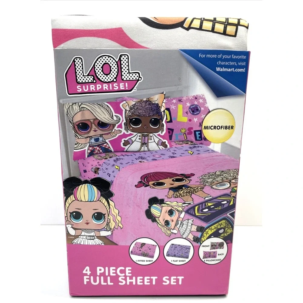 LOL Surprise! FULL Microfiber Sheet Set Soft Remix Super Soft 4 Piece Set‎ NEW